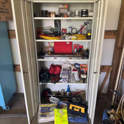 Cabinet Full of Supplies and Tools