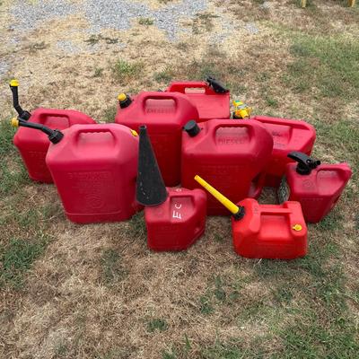 Nine Gas Cans