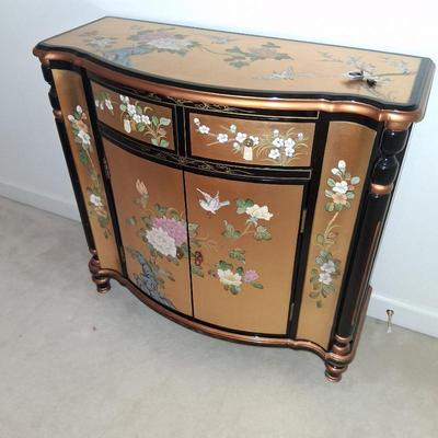 Sale Photo Thumbnail #130: black and gold painted asian cabinet