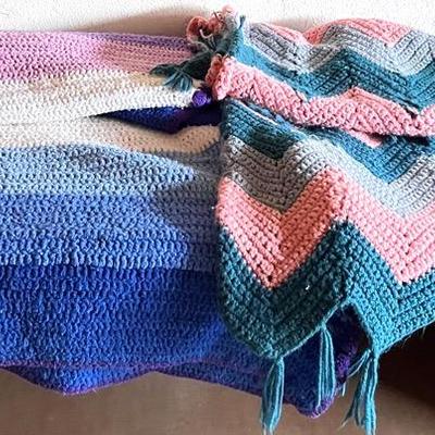 Blue Hand Made Throws