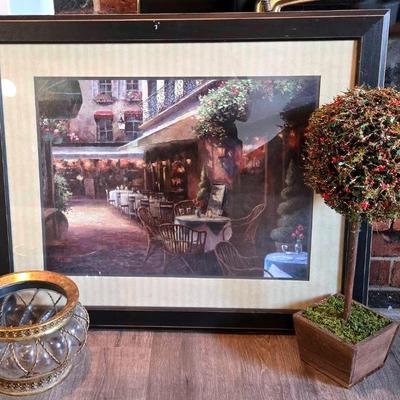 An Artwork Piece by T.C Chiu, Glass Caged Bowl, and Tree
