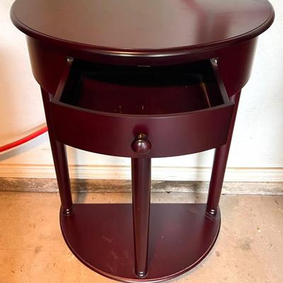 Dark Wood Demi-Lune End Table