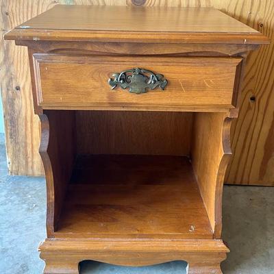 Vibtage Wooden Night Stand with Brass Handle