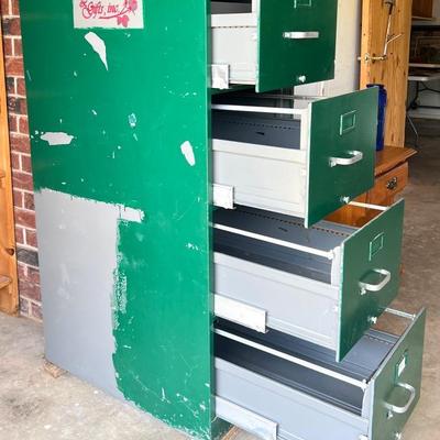 Vintage “HON” Green Filing Cabinet