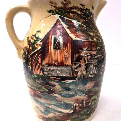 Vintage Hand-painted Pottery Pitcher