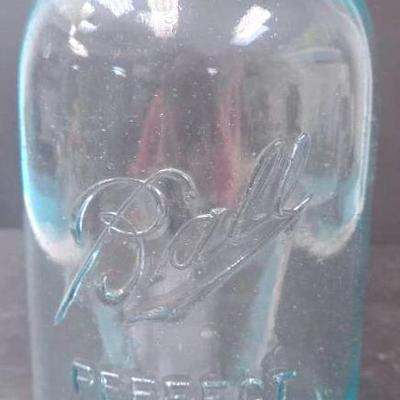 1910-1923 "Ball" Mason Jar Blue Glass