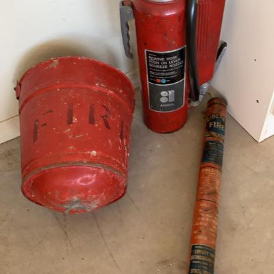 Vintage Ansul & Liberty Fire Extinguisher w/Bucket