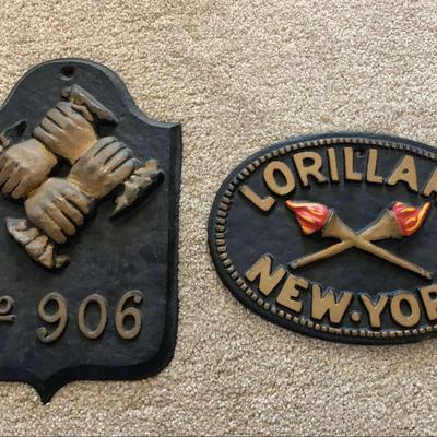 Vintage Cast Iron Fire Mark Plaques