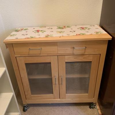 Wooden Cabinet On Wheels