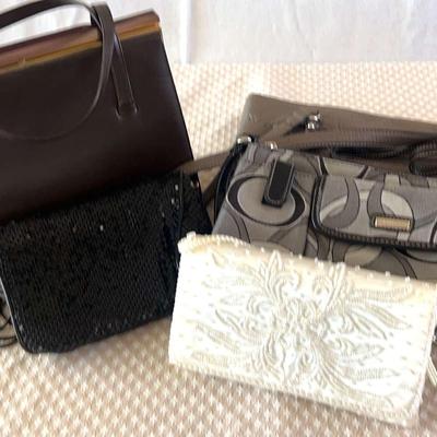 Vintage Alligator Handbag And Beaded Purses