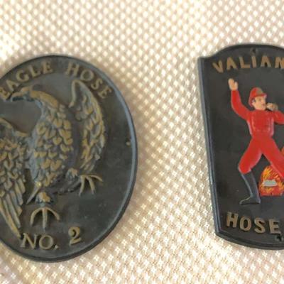 Vintage Metal & Cast Iron Fire Mark Plaques 