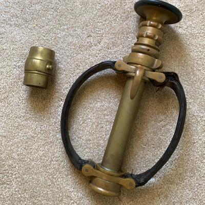 Antique Brass Fire House Nozzle And Brass Coupling