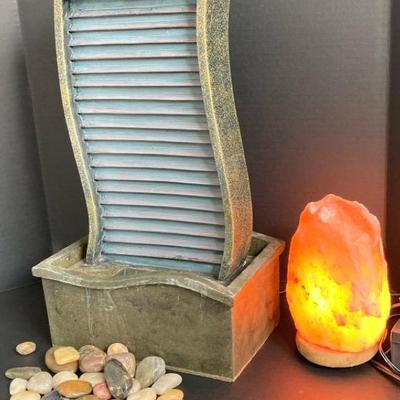 Homedics Water Fountain And Dimmable Salt Lamp