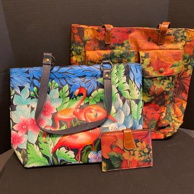 Patricia Nash Floral Bag & Wallet With Anuschka Tropical Bag