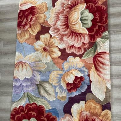 Royal Palace “Watercolors Silhouette” Handmade 100% Wool Rug (5’x8’)