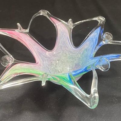 Crystal Clear Morano Glass Hand Blown In Italy 