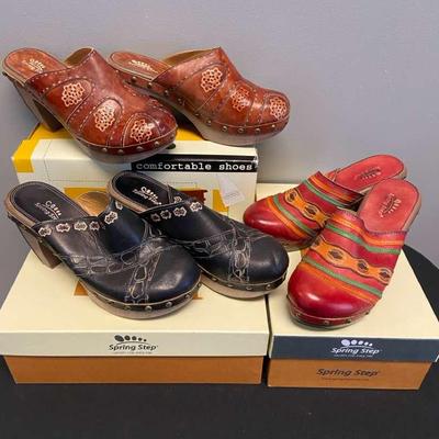 New Spring Step Heeled Clogs Sizes 38 (7.5-8)