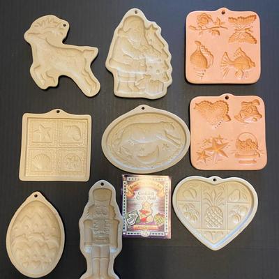 Brown Bag, Pampered Chef & Cotton Press Ceramic Molds For Cookies Or Crafts 