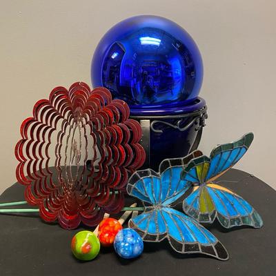 Blue Garden Globe, Planter With Stand, Butterfly Stakes & More