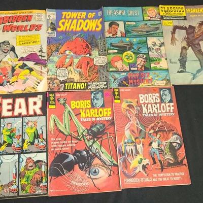 Vintage American Comis Group, Tower Of Shadows, Deep Six Mystery, Classics Illustrated