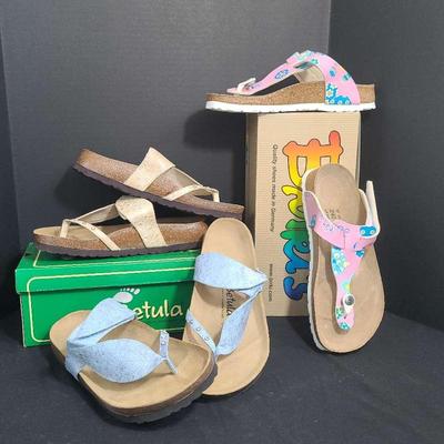 2 Betula By Birkenstock And 1 Birki's Sandals Size 7
