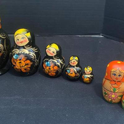 Set Of Two Hand Painted Russian Nesting Dolls
