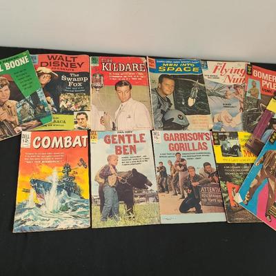Vintage Dell, Walt Disney, Gold Key Comics: Bonanza, The Lone Ranger, Combat, Swamp Fox And Others