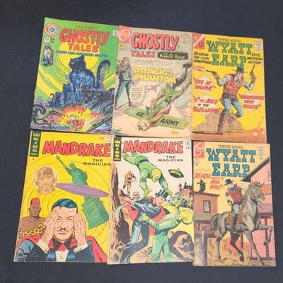 Charlton Comics Ghostly Tales, Wyatt Earp, Mandrake The Magician 
