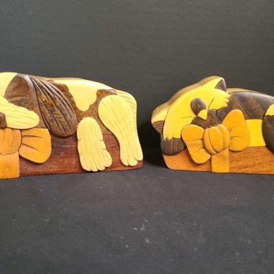 2 Hand Crafted Puzzle Boxes By Daniel Terrico