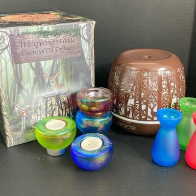 Whispering Woods Essential Oils Diffuser And Candle Votives And Vases