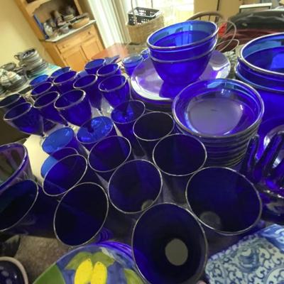 Sale Photo Thumbnail #107: Vintage Cobalt Blue Glassware 