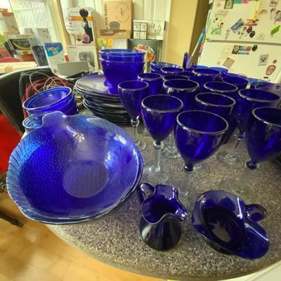 Sale Photo Thumbnail #104: Vintage Cobalt Blue Glassware 