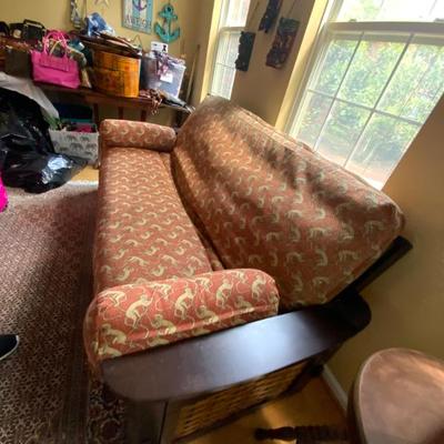 Sale Photo Thumbnail #27: Futon/ Sleeper Sofa with two drawers and unique monkey pattern 