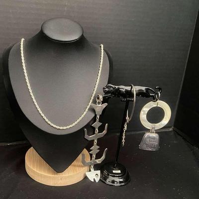 .925 Silver Chain With Sterling Pendants Some From Mexico