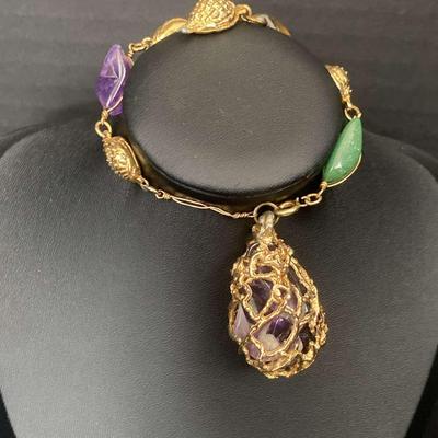 1/20 Gold Plated Clasp With Stones Window Hanging 