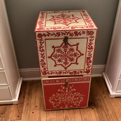 Sale Photo Thumbnail #89: Folk art designed storage boxes