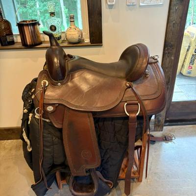 Sale Photo Thumbnail #50: Circle y flex 2 western saddle with extra padded seat side
