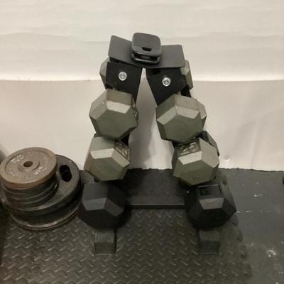 Sale Photo Thumbnail #62: Dumbell rack and 6 dumbells