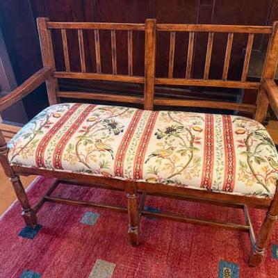 Antique edwardian two seater armchair salon bench