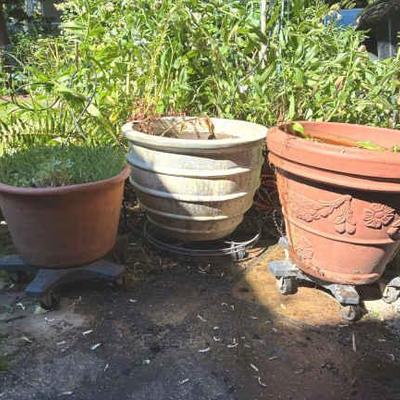 Trio of large pots