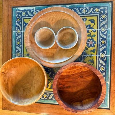 Signed vernon liebrandt black lotus big leaf maple wooden bowls & more