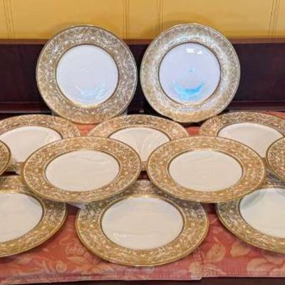 Royal doulton gold embellished plates
