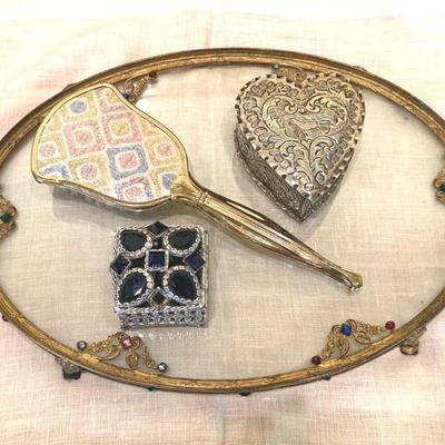 Vanity set tray other pieces