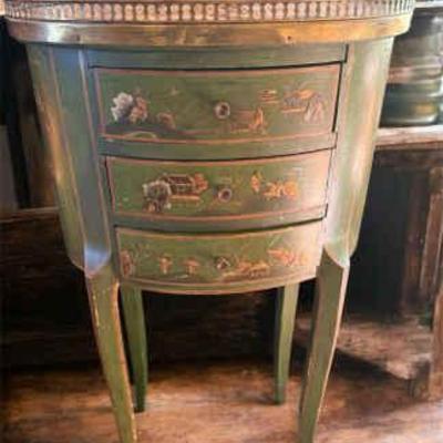 Antique chinoiserie asian themed hand painted stand