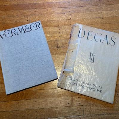 Set of reproduction degas prints and vermeer art book