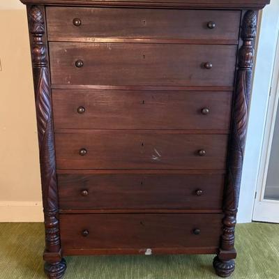 Mahogany empire chest of drawers