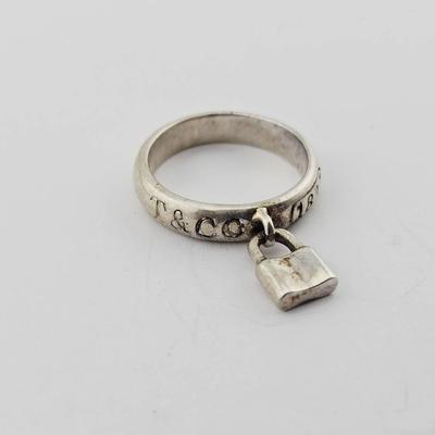 Tiffany & Co. Sterling Silver Padlock Ring