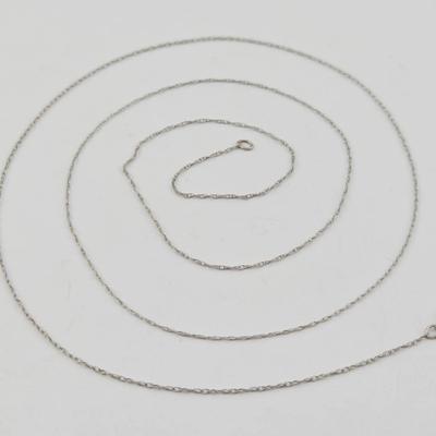 10k White Gold Fine Link Necklace 