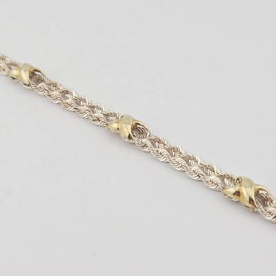 Sterling Silver 14k Gold Peruvian Designer Bracelet 