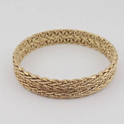 Sterling Silver Gold Vermeil Woven Cuff Bracelet 